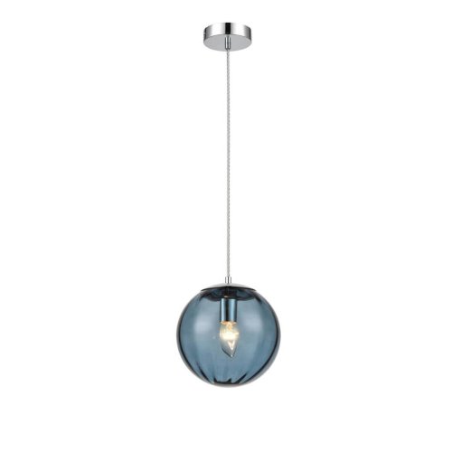 Светильник подвесной Folie VL5513P21 Vele Luce синий 1 лампа, основание хром в стиле современный шар выдувное