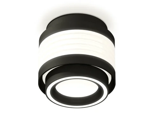 Светильник накладной XS8432002 Ambrella light белый 1 лампа, основание чёрное в стиле хай-тек круглый