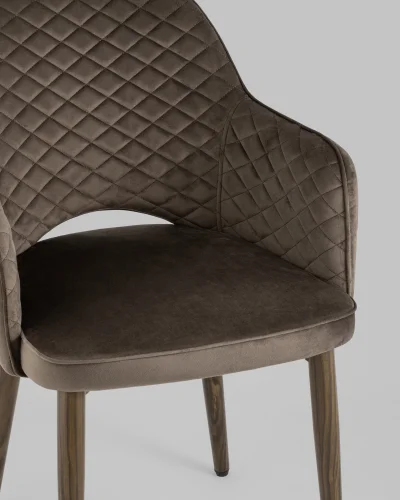 Стул Венера диамант NEW, велюр коричневый (ножки дерево) УТ000037248 Stool Group, коричневый/велюр, ножки/металл/коричневый, размеры - ****585*645 фото 10