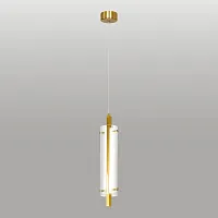 Светильник подвесной LED Blount LSP-7357 Lussole прозрачный на 1 лампу, основание бронзовое в стиле современный 