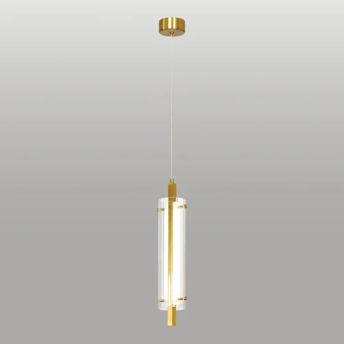 Светильник подвесной LED Blount LSP-7357 Lussole прозрачный на 1 лампу, основание бронзовое в стиле современный 