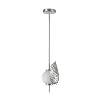 Светильник подвесной Jungle 4865/1A Odeon Light серебряный 1 лампа, основание серебряное в стиле флористика модерн арт-деко 