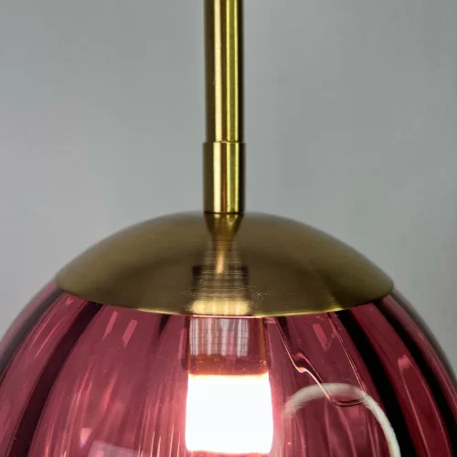 Светильник подвесной ASKA purple 151813-26 ImperiumLoft красный на 1 лампу, основание золотое в стиле лофт современный выдувное фото 3 Светильник подвесной ASKA purple 151813-26 ImperiumLoft красный на 1 лампу, основание золотое в стиле лофт современный выдувное фото 3