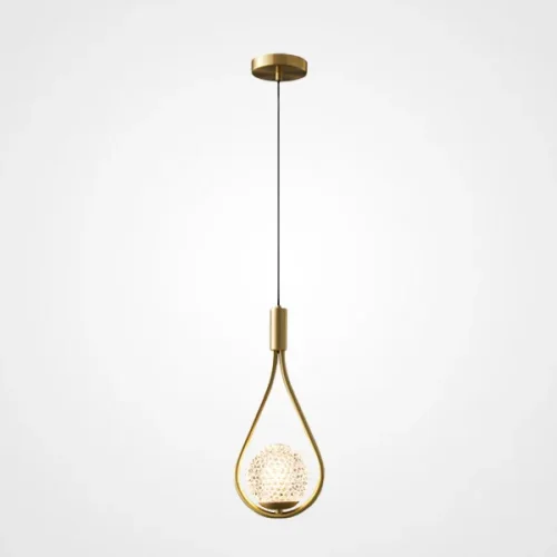 Светильник подвесной HOOP DROP LUX 212851-23 ImperiumLoft прозрачный на 1 лампу, основание латунь в стиле современный 