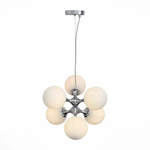 Светильник подвесной Arte SL549.103.06 St-Luce белый 6 ламп, основание хром в стиле современный шар фото 2