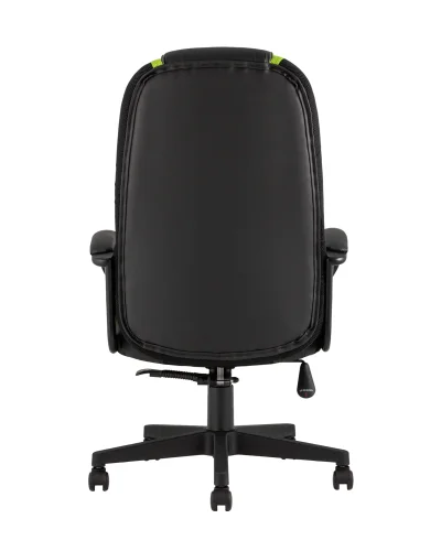 Кресло игровое TopChairs ST-CYBER 9 GREEN (Спинка и сиденье комбо ткань/экокожа, цвет черный/зеленый УТ000034844 Stool Group, зелёный/экокожа, ножки/металл/чёрный, размеры - ****660*700 фото 5