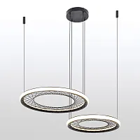 Светильник подвесной LED Macon LSP-7306 Lussole чёрный на 1 лампу, основание чёрное в стиле хай-тек современный 