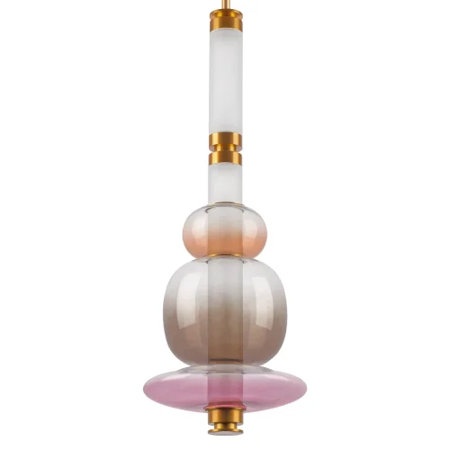 Светильник подвесной LED Emisfero 737540 Lightstar янтарный разноцветный розовый 4 лампы, основание золотое в стиле арт-деко  фото 6