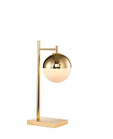 Настольная лампа TOUS T1694.1 Lucia Tucci золотая белая 1 лампа, основание золотое металл в стиле арт-деко 