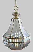 Люстра подвесная Гера-1 CL444130 Citilux прозрачная на 3 лампы, основание бронзовое в стиле кантри 