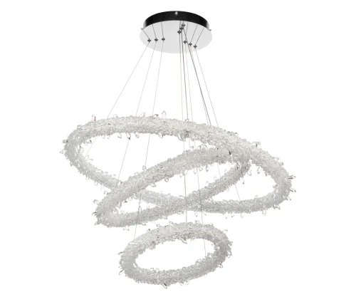 Люстра подвесная LED Лиам 07875-80+60+40,02(3000K) Kink Light белая на 1 лампу, основание хром в стиле современный кольца