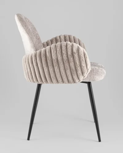 Стул обеденный Wave Stripes, букле серый, сиденье УТ000040342 Stool Group, серый/букле, ножки/металл/чёрный, размеры - ***** фото 3