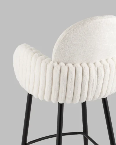 Стул полубарный Wave Stripes, букле белый УТ000039363 Stool Group, белый/букле, ножки/металл/чёрный, размеры - ***** фото 7