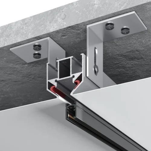 Профиль для шинопровода под натяжной потолок 2м Super5 ST066.129.00 ST-Luce серый в стиле для светильников серии Super5 шинопровод натяжной потолок магнитный фото 3 Профиль для шинопровода под натяжной потолок 2м Super5 ST066.129.00 ST-Luce серый в стиле для светильников серии Super5 шинопровод натяжной потолок магнитный фото 3