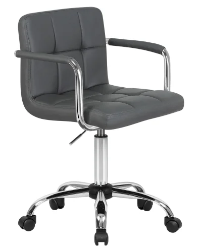 Офисное кресло набор 2 шт. SET-2 9400-LM TERRY, цвет серый Dobrin, /экокожа, ножки/металл/хром, размеры - 810*950***580*580 фото 3