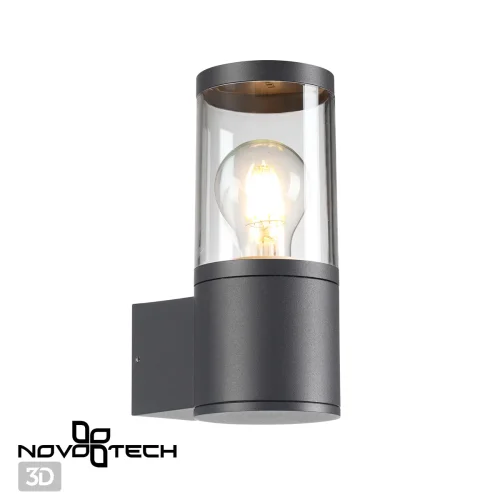 Настенный светильник Vido 370951 Novotech уличный IP54 чёрный 1 лампа, плафон прозрачный в стиле хай-тек E27 фото 5