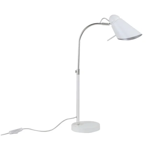 Настольная лампа Lovato 2667-1T Favourite белая 1 лампа, основание серебряное металл в стиле современный 