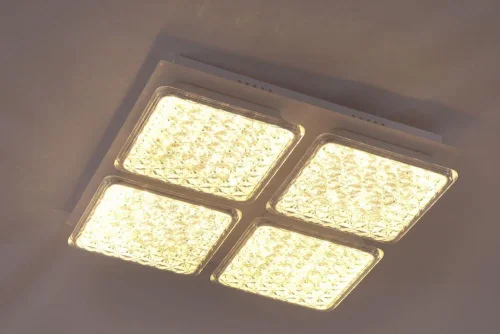 Светильник потолочный LED с пультом 10204/4LED Escada прозрачный 1 лампа, основание белое в стиле современный с пультом квадраты фото 4