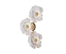 Бра LED Грея 07601-3W,36 Kink Light прозрачный на 3 лампы, основание латунь в стиле флористика современный цветы