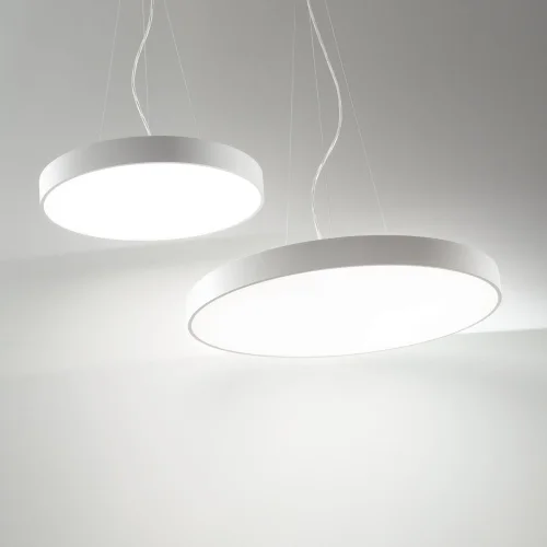 Светильник подвесной LED HALO SP D60 4000K Ideal Lux белый на 1 лампу, основание белое в стиле современный минимализм фото 2