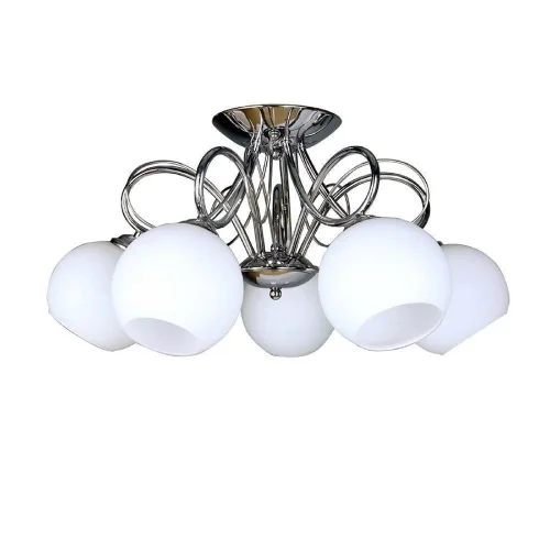 Люстра потолочная Bellano OML-24707-05 Omnilux белая на 5 ламп, основание хром в стиле современный 
