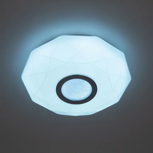 Светильник потолочный LED RGB с пультом Диамант Смарт CL713A10G Citilux белый 1 лампа, основание белое в стиле современный хай-тек с пультом