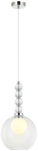 Светильник подвесной Designo 2166/09/01P Stilfort прозрачный 1 лампа, основание хром в стиле современный шар