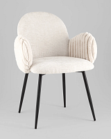 Стул обеденный Wave Stripes, букле светло-серый, сиденье УТ000040341 Stool Group, серый/букле, ножки/металл/чёрный, размеры - *****