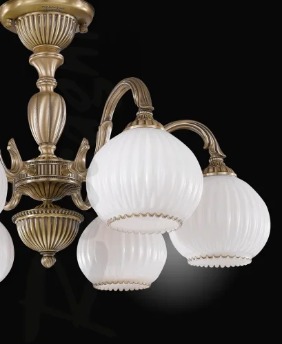 Люстра потолочная PL 9220/6 Reccagni Angelo белая на 6 ламп, основание античное бронза в стиле классический фото 2