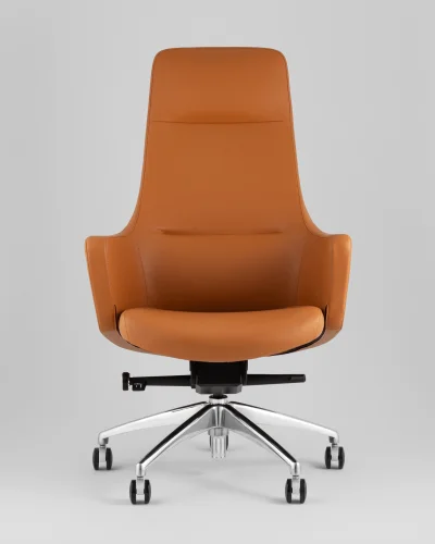 Кресло руководителя TopChairs Ferris, коричневое УТ000039421 Stool Group, коричневый/экокожа, ножки/металл/хром, размеры - *1280**** фото 2
