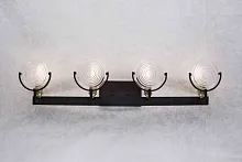 Бра Тесла CL445341 Citilux прозрачный 4 лампы, основание чёрное в стиле лофт 
