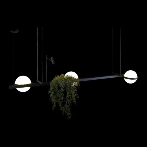 Светильник подвесной LED Jardin 10121/C LOFT IT белый 3 лампы, основание чёрное в стиле современный шар фото 4