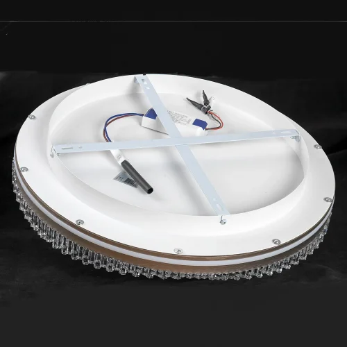 Светильник потолочный LED Hardin LSP-7429 Lussole прозрачный на 1 лампу, основание коричневое белое в стиле современный хай-тек минимализм фото 5