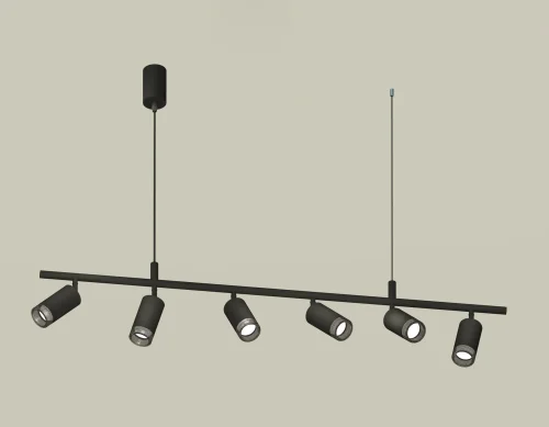 Светильник подвесной XB9006350 Ambrella light чёрный 6 ламп, основание чёрное в стиле хай-тек современный 