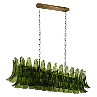 Люстра подвесная Лилу / Lilou 10600/1200R Olive LOFT IT зелёная на 18 ламп, основание бронзовое в стиле 