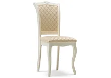 Деревянный стул Луиджи молочный / бежевый 450683 Woodville, бежевый/ткань, ножки/массив березы дерево/молочный, размеры - ****440*550