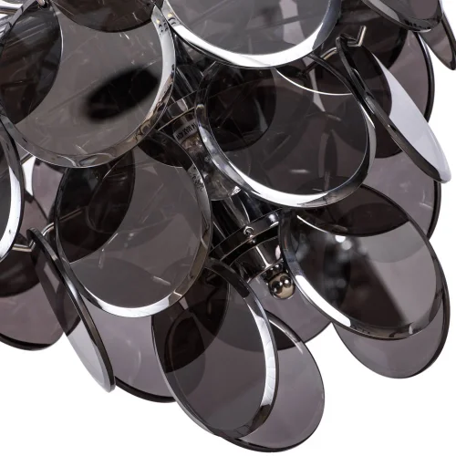 Люстра подвесная Chloe 7566/02 SP-18 Divinare чёрная серая на 18 ламп, основание хром в стиле модерн  фото 4
