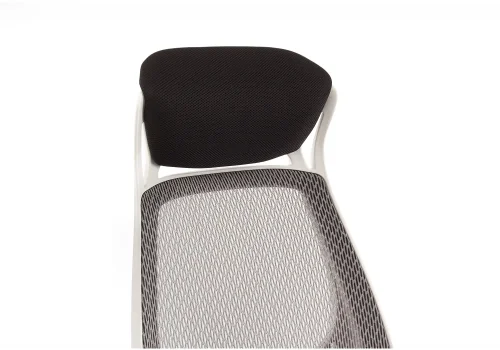 Компьютерное кресло Burgos белое 1714 Woodville, чёрный/сетка, ножки/пластик/белый, размеры - *1290***690*690 фото 7