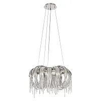 Люстра подвесная Volver 10404/650 SN LOFT IT никель на 5 ламп, основание никель в стиле арт-деко цепочки