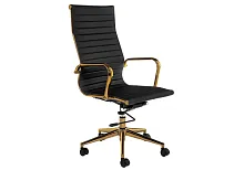 Компьютерное кресло Reus золотой / черный 11674 Woodville, чёрный/искусственная кожа, ножки/металл/золотой, размеры - *1150***550*620