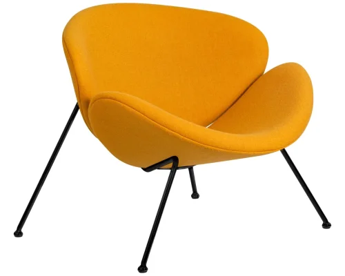 Кресло дизайнерское  72-LMO EMILY, цвет сиденья желтый (AF13), цвет основания черный Dobrin, жёлтый/ткань, ножки/металл/чёрный, размеры - ****810*780 фото 3