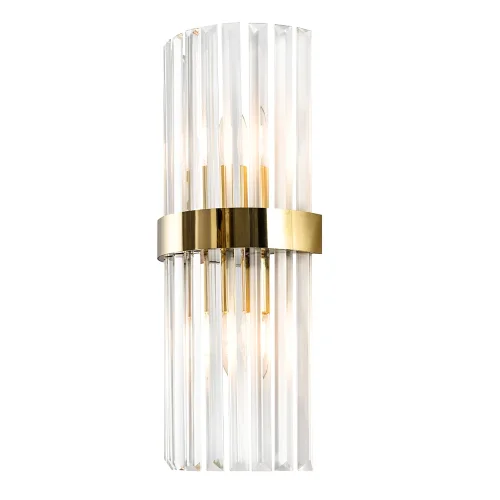 Бра SORPRESA AP2 BRASS/TRANSPARENTE Crystal Lux прозрачный на 2 лампы, основание бронзовое в стиле современный фото 2