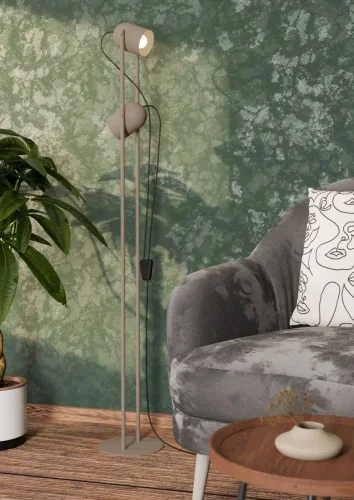 Торшер Tilston 44166 Eglo бежевый на 2 лампы, основание бежевое в стиле современный лофт фото 5