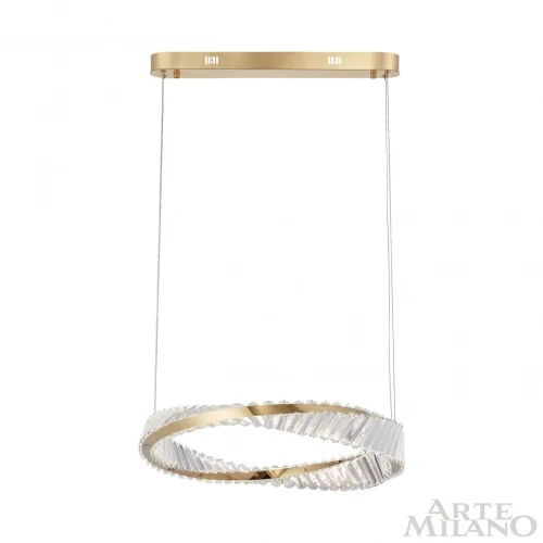 Люстра подвесная LED с пультом AM-Venezia 318311/D600 GD Arte Milano прозрачная на 1 лампу, основание золотое в стиле современный кольца с пультом фото 5