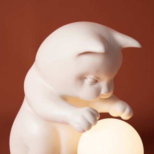 Настольная лампа ЛЕД Вискер / Whisker FR5607TL-01W Freya белая на 1 лампу, основание чёрное белое металл в стиле современный животные фото 10