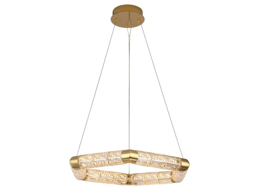 Светильник подвесной LED 8486/640 gold Newport прозрачный на 1 лампу, основание золотое в стиле американский современный классический квадраты Светильник подвесной LED 8486/640 gold Newport прозрачный на 1 лампу, основание золотое в стиле американский современный классический квадраты