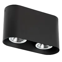 Светильник накладной Rullo 214867 Lightstar чёрный 2 лампы, основание чёрное в стиле современный овал