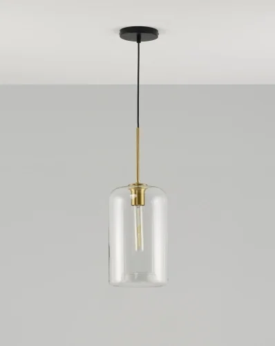 Светильник подвесной Scrum V2140-P Moderli прозрачный 1 лампа, основание чёрное в стиле современный лофт  фото 3