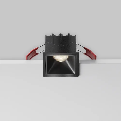 Светильник точечный LED Alfa LED DL043-01-10W4K-SQ-B-1 Maytoni чёрный на 1 лампу, основание чёрное в стиле современный хай-тек квадратный фото 9