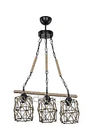 Светильник подвесной Карил (Caryl) TL1647L-03BK Toplight чёрный на 3 лампы, основание чёрное в стиле кантри лофт 